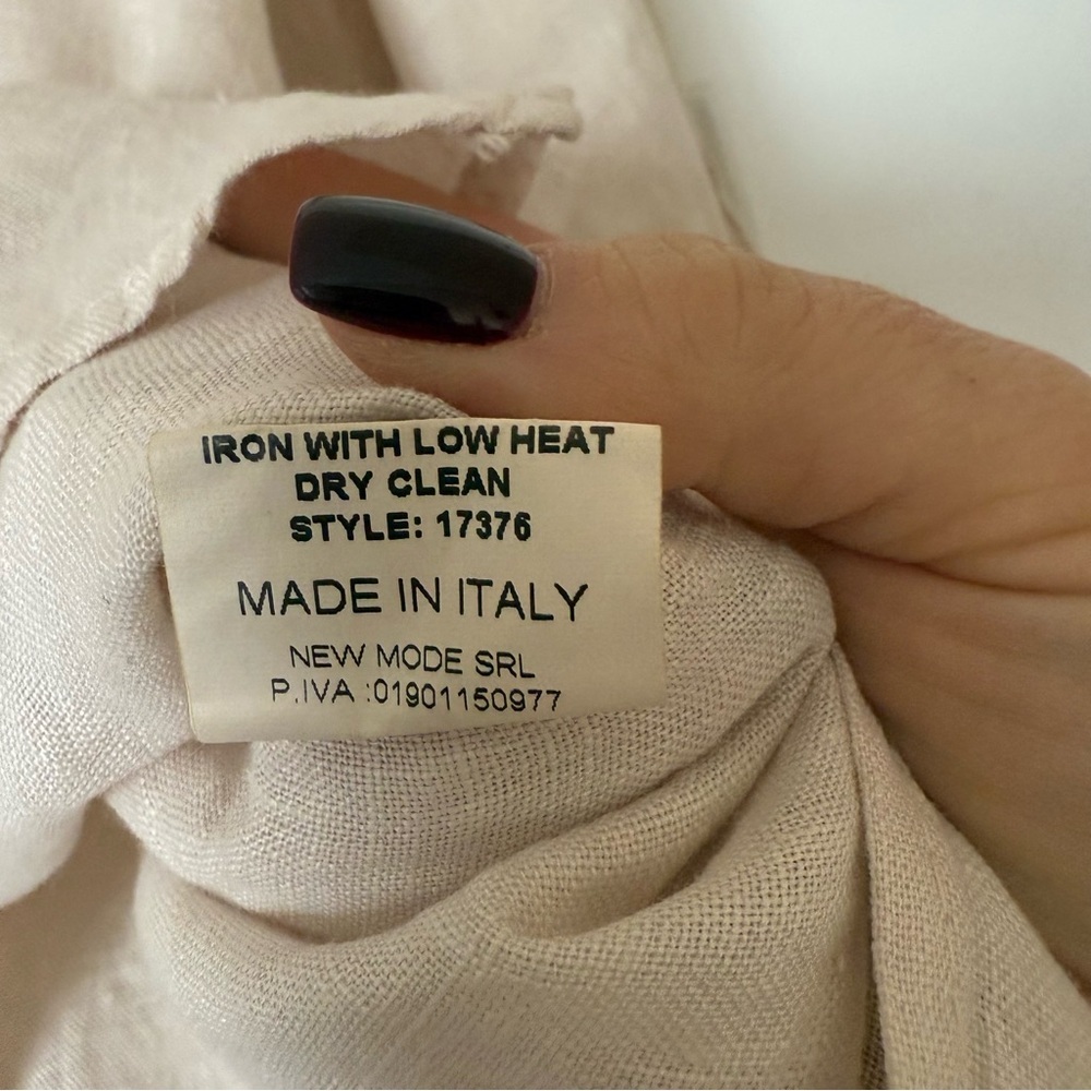 Light Beige Linen Blend Women's Blouse - Relaxed Fit - Picture 8 of 11